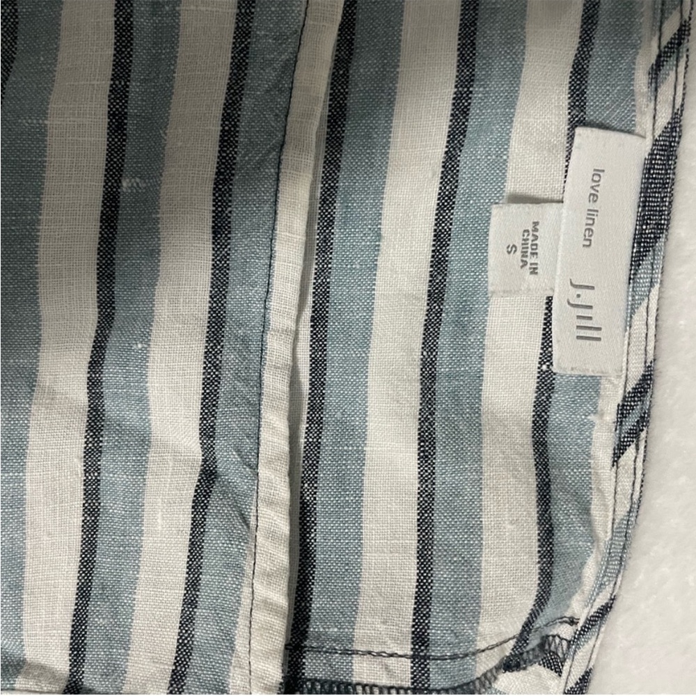 J.Jill Stripe White Grey Sleeveless Dress - Picture 8 of 8
